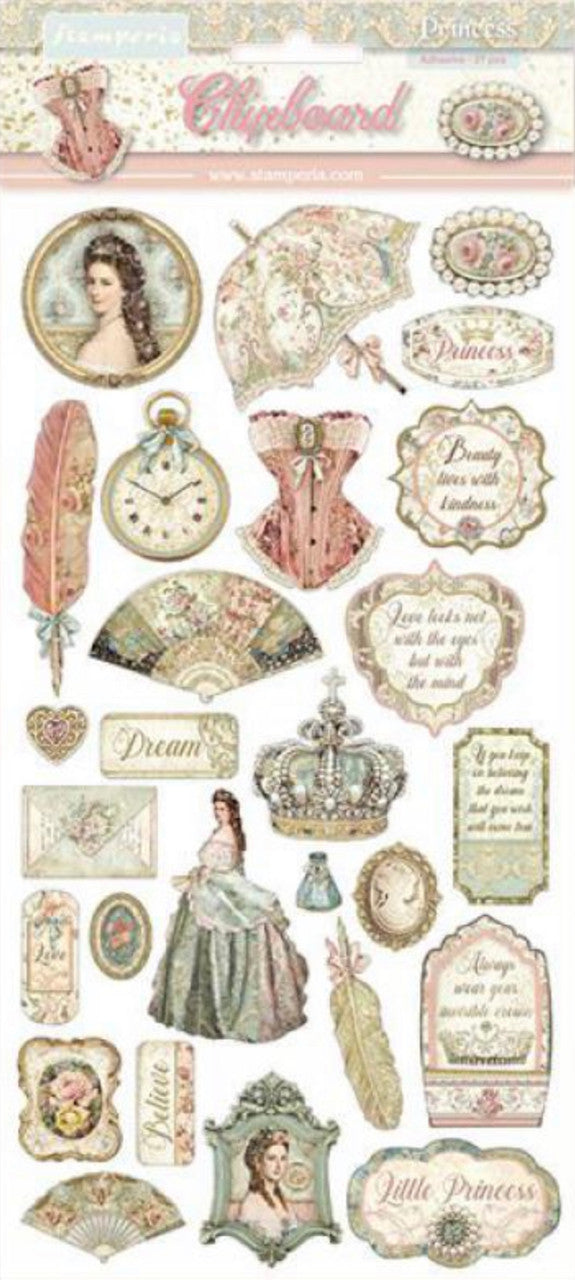 Stamperia Princess spaanplaat